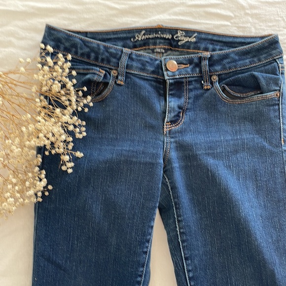 98% cotton!! Vintage American Eagle SKinny jeans size 10 short - Picture 2 of 5